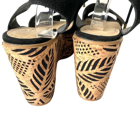 Sbicca Staycation Black Suede Ankle Lace Up Platform Wedge Sandal size 10 - Picture 6 of 11